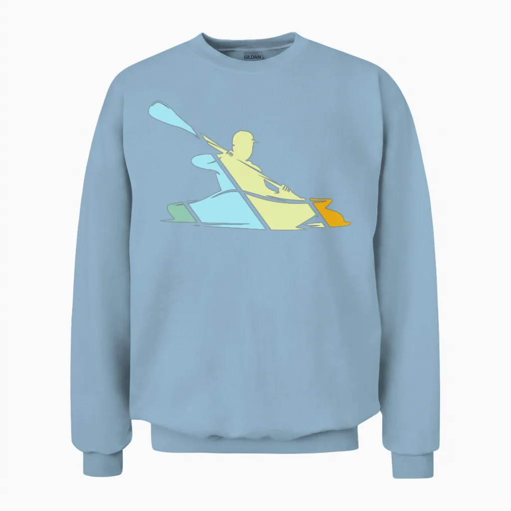 Canoe Retro Unisex Sweatshirt in Light Blue