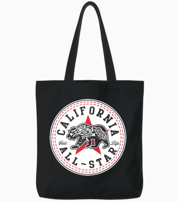 California Converse Black and Red Tote Bags in Black