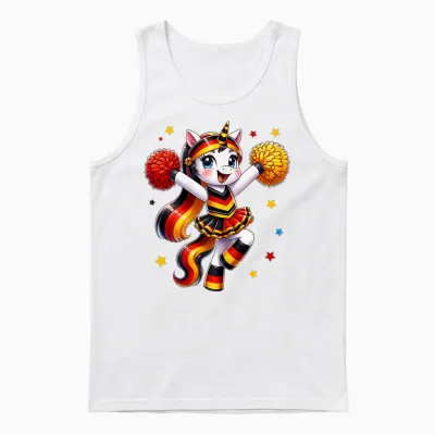 Deutschland Fan Cheerleader Einhorn Für Frauen Und Mädchen Unisex Tank Top - White
