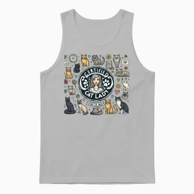 Certified Cat Lady Starter Pack Unisex Tank Top - Ash