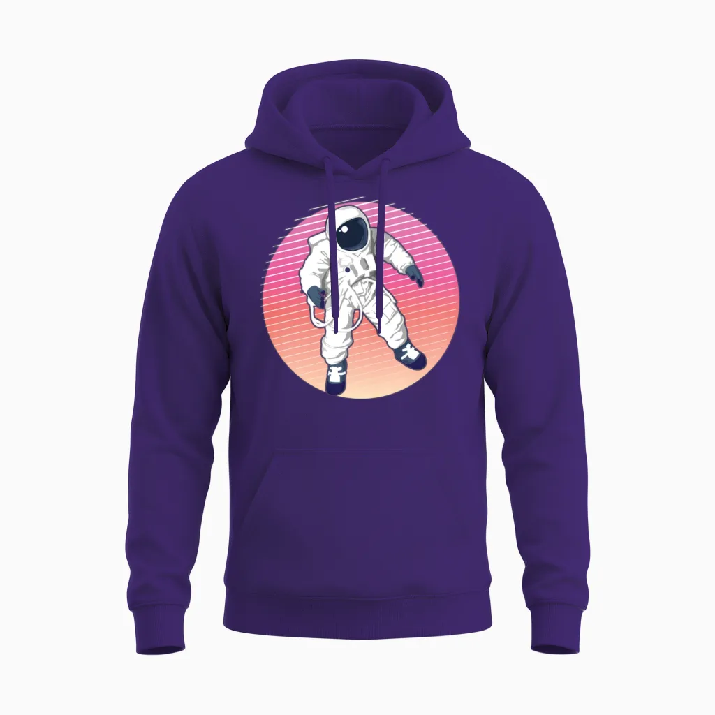 90s Retro Astronaut Sunset - Summer & Beach Unisex Hoodie - Purple