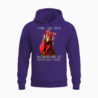 Rooster Locked You 3 Times Unisex Hoodie - Purple