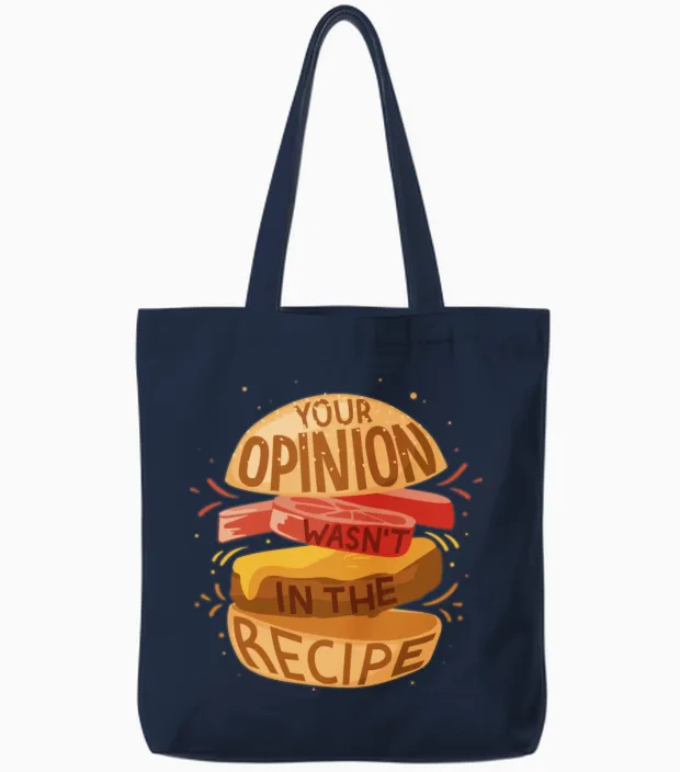 Hamburger Food Funny Tote Bags in Navy