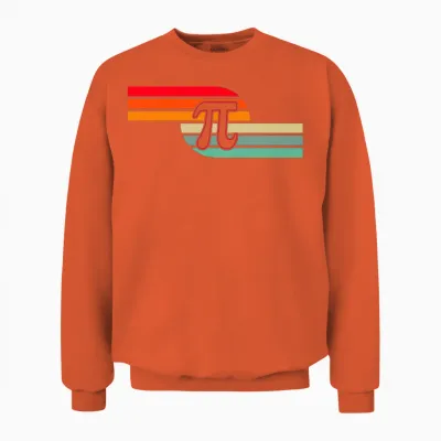 Retro Pi Symbol Unisex Sweatshirt - Orange