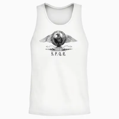 Roman Eagle with Spqr Unisex Tank Top - White