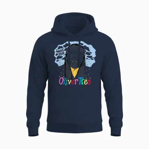 Oliver Tree Miss You Unisex Hoodie in Navy