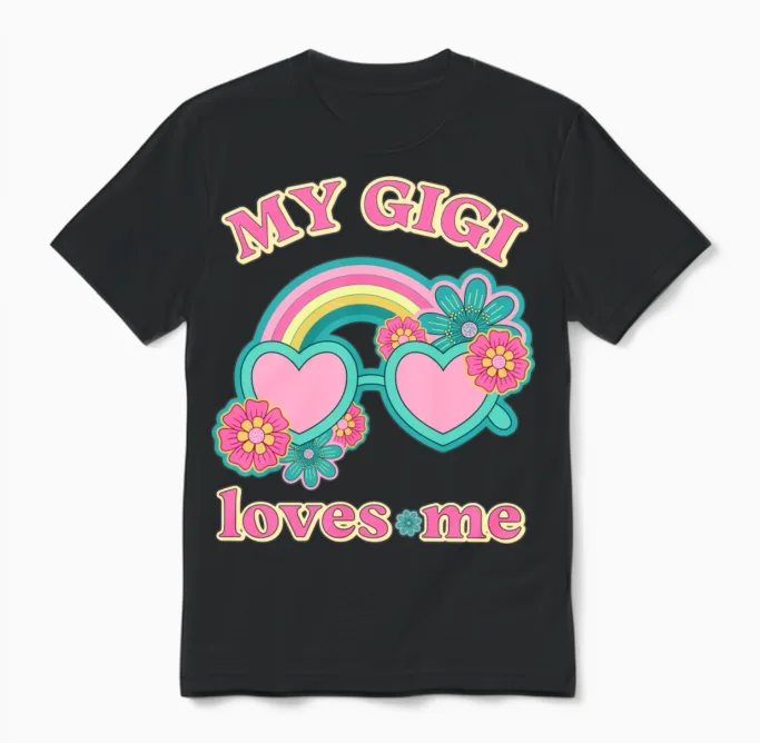 Gigi Loves Me Retro Unisex T-Shirt - Black