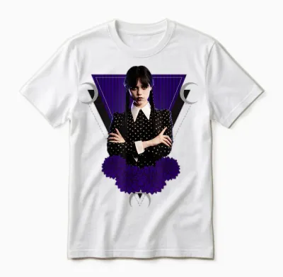 Mittwochsserie Mittwoch Schwarze Dahlien Und Monde Unisex T-Shirt - White