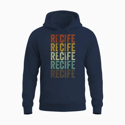 Recife Brazil Retro Vintage Unisex Hoodie - Navy