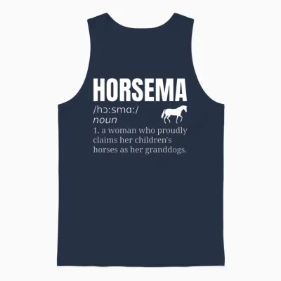 Horse Grandma Definition Unisex Tank Top - Navy
