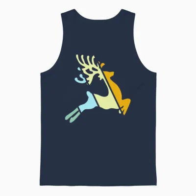 Moose Retro Unisex Tank Top - Navy