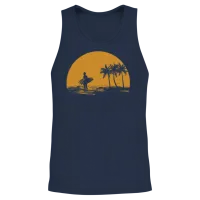 Surfing Surfboard Surfer Water Sport Unisex Tank Top - Navy – 2