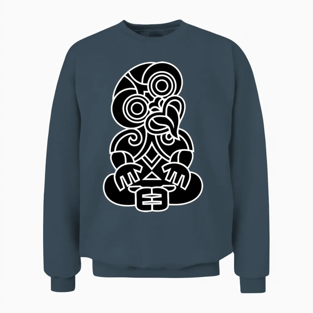 Hei Tiki New Zealand Maori Unisex Sweatshirt in Dark Heather