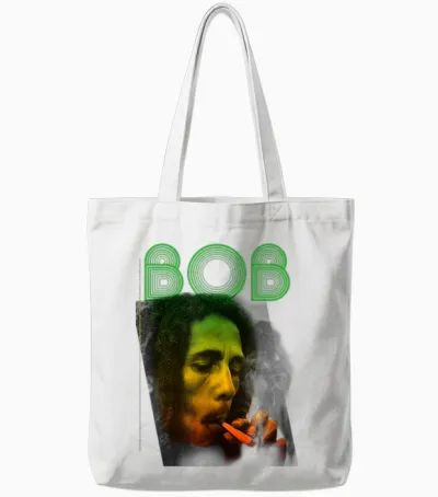 Offizielles Bob Marley Bob Smoke Reggae Vintage Retro Tote Bags - White