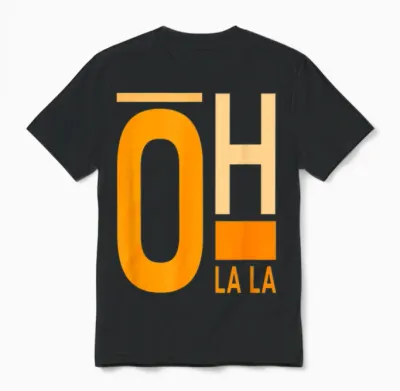 Graphique En Couleur Orange Oh La La Orange Unisex T-Shirt - Black
