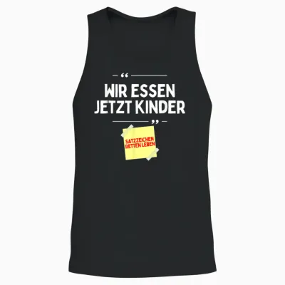 Komm Wir Essen Kinder Satzzeichen Komma Lustige Sprüche Unisex Tank Top - Black