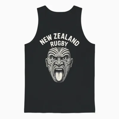 New Zealand Rugby Maori Haka Unisex Tank Top - Black