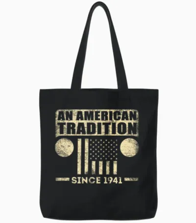 Vintage Jeep - Since 1941 Funny Jeep Lover Gift Tote Bags - Black