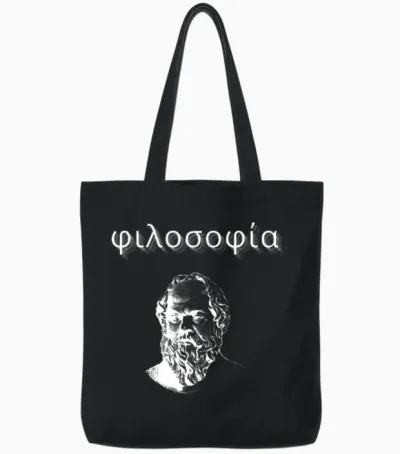 Greek Philosophy - Socrates Tote Bags - Black