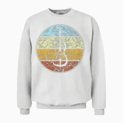 Violin Retro Unisex Sweatshirt - White
