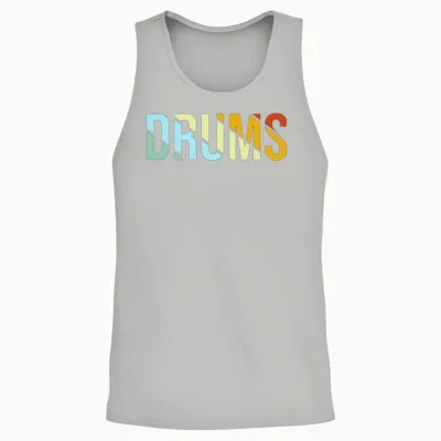 Drums Retro Unisex Tank Top - Ash