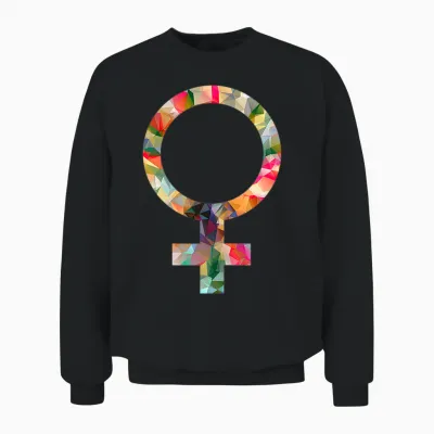Feminism Symbol Women's Sign Power Statement Unisex Sweatshirt - Black