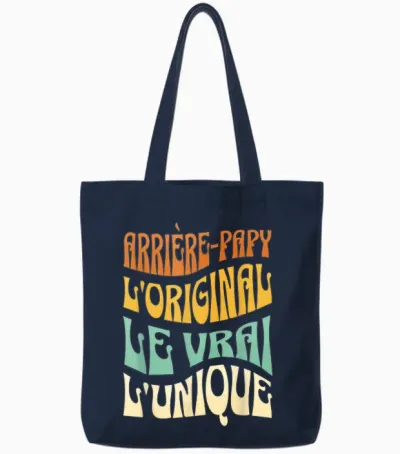 Great Grandfather Gift Idea Man Humour Grandpa T-Shirt, Black, S Tote Bags - Navy