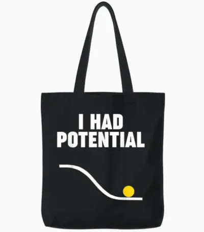 Physics I Had Potential Tote Bags - Black