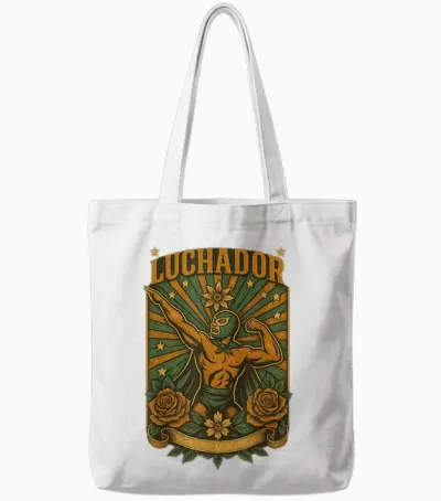Vintage Luchador Lucha Libre Mexikanisches Wrestling Tote Bags - White
