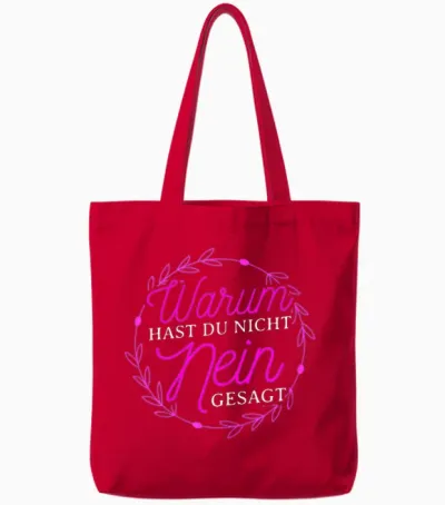 Women's Warum Hast Du Nicht Nein Gesagt - Schlager Fans Proposal Jga T-Shirt, Black, S Tote Bags - Red