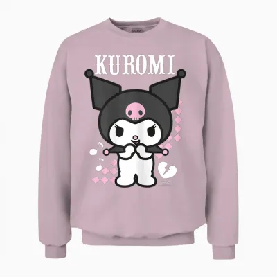 Hello Kitty Kuromi Anime Unisex Sweatshirt - Light Pink