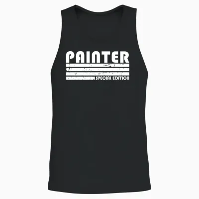 Painter Painting Retro Unisex Tank Top - Black