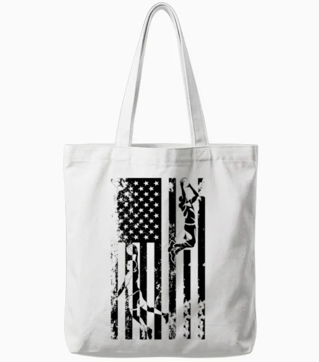 Player Basketball Tote Bags in White
