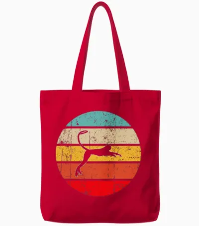 Monkey Retro Tote Bags - Red
