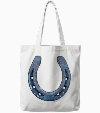 Horse Shoe Tote Bags - White
