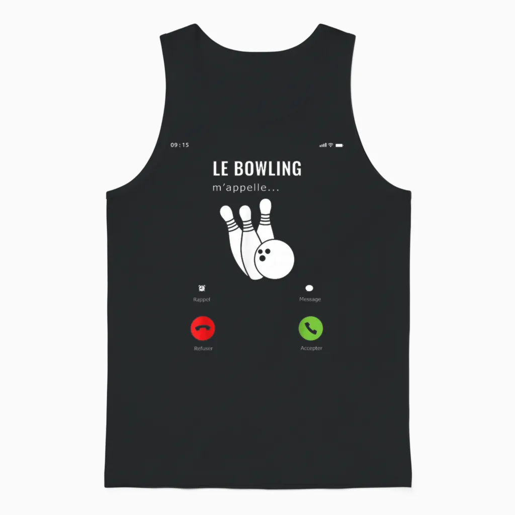 Gift Idea Funny Amateur Game Bowling Me Calls Me T-Shirt, Black, S Unisex Tank Top in Black