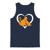 Dog Lover Dog and Cat Lover - Funny Cat & Dog Hear Unisex Tank Top - Navy – 1