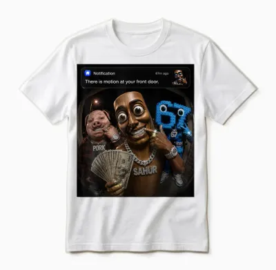 John Pork Tung Tung Tung Sahur 67 Meme Funny Brainrot Unisex T-Shirt - White