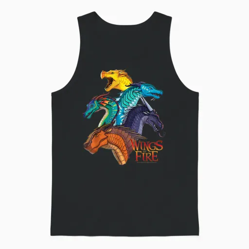 Wings of Fire Dragon Heads Unisex Tank Top - Black