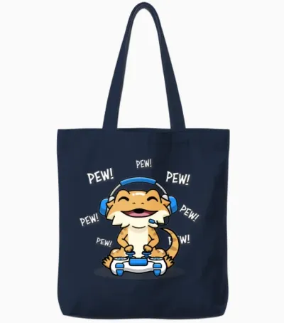 Bearded Dragon Tote Bags - Navy