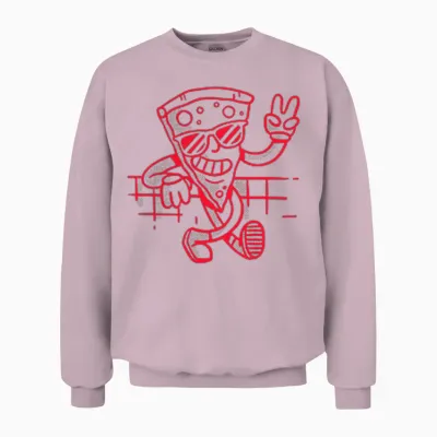Pizzeria Italiano Best Pizza in Town (backprint) Unisex Sweatshirt - Light Pink