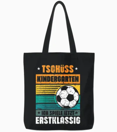 Schulkind Cooles Fussball Junge Schulbeginn Einschulung Tote Bags - Black