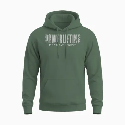 Powerlifting Meine Art Von Therapie Powerlifter Fitnesstraining Unisex Hoodie - Military Green