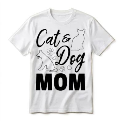 Dog Cat Mama Dog Mama Dog Lover - Cat & Dog Mom Unisex T-Shirt - White