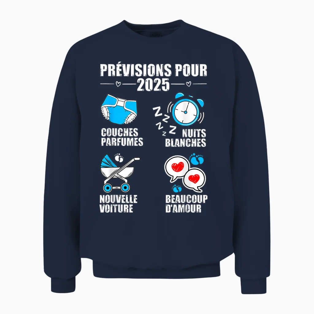 Man Soon Dad 2025 Announcement Humor, Gift Future Dad 2025 T-Shirt, Black, S Unisex Sweatshirt in Navy