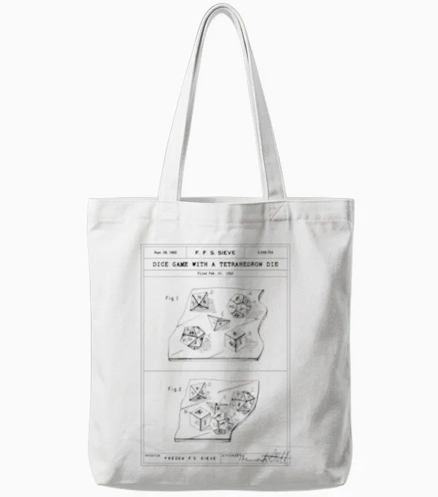 Dice Game Patent (dark Ink) Tote Bags in White