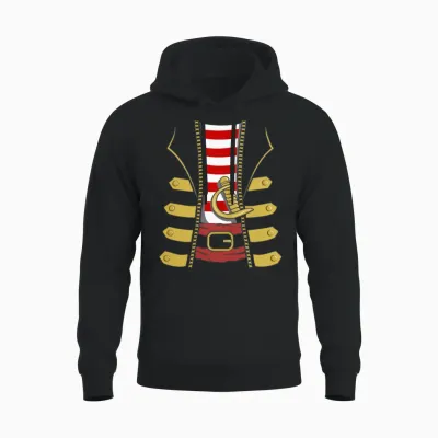 Pirate Captain Flag Skull Family Party Costume Fun Unisex Hoodie - Black