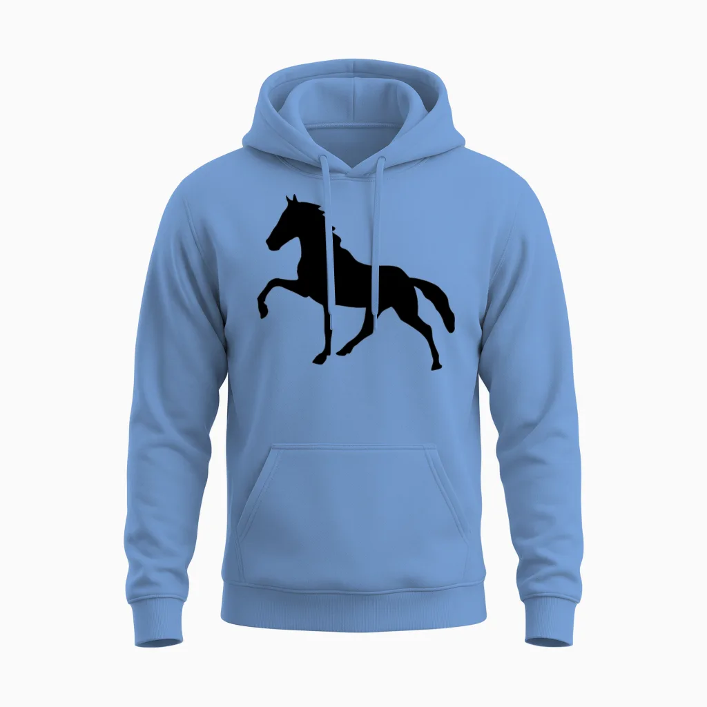 High Stepping Horse Lovers Gift Unisex Hoodie in Carolina Blue