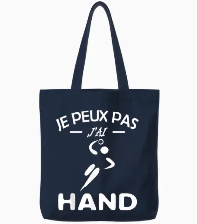Je Peux Pas J'ai Hand Handball Player Handball Funny.2025 T-Shirt, Black, S Tote Bags - Navy