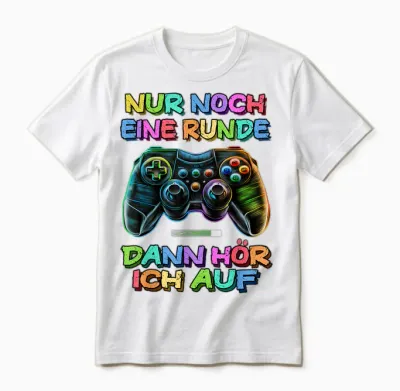 T-Shirt with German Text "nur Noch Eine Runde Dann Hören" [german Language] Unisex T-Shirt - White